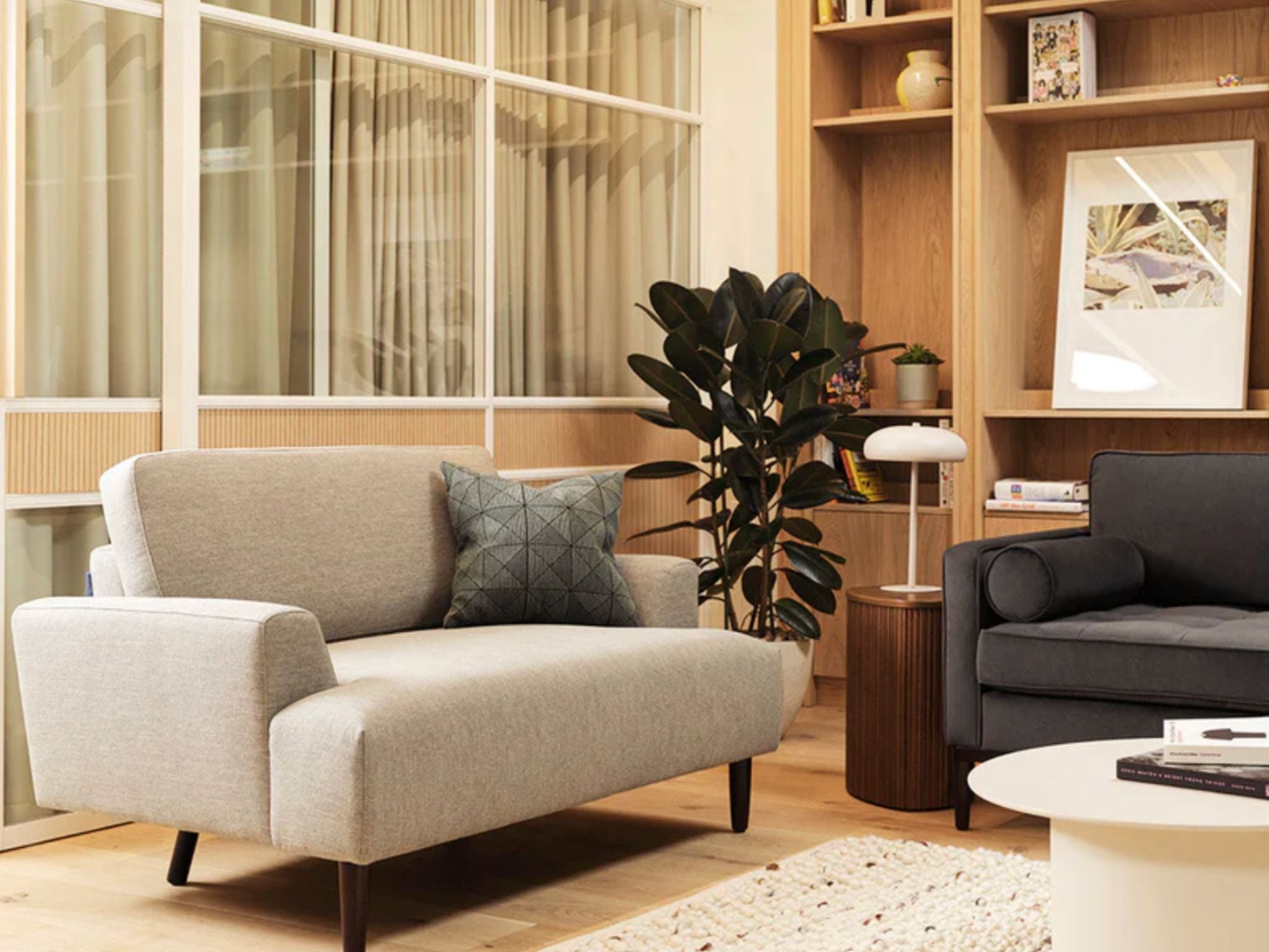 Swyft linen love seat model 05