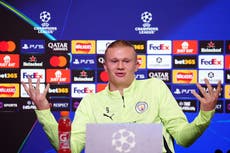 Manchester City striker Erling Haaland insists he is not thinking about records