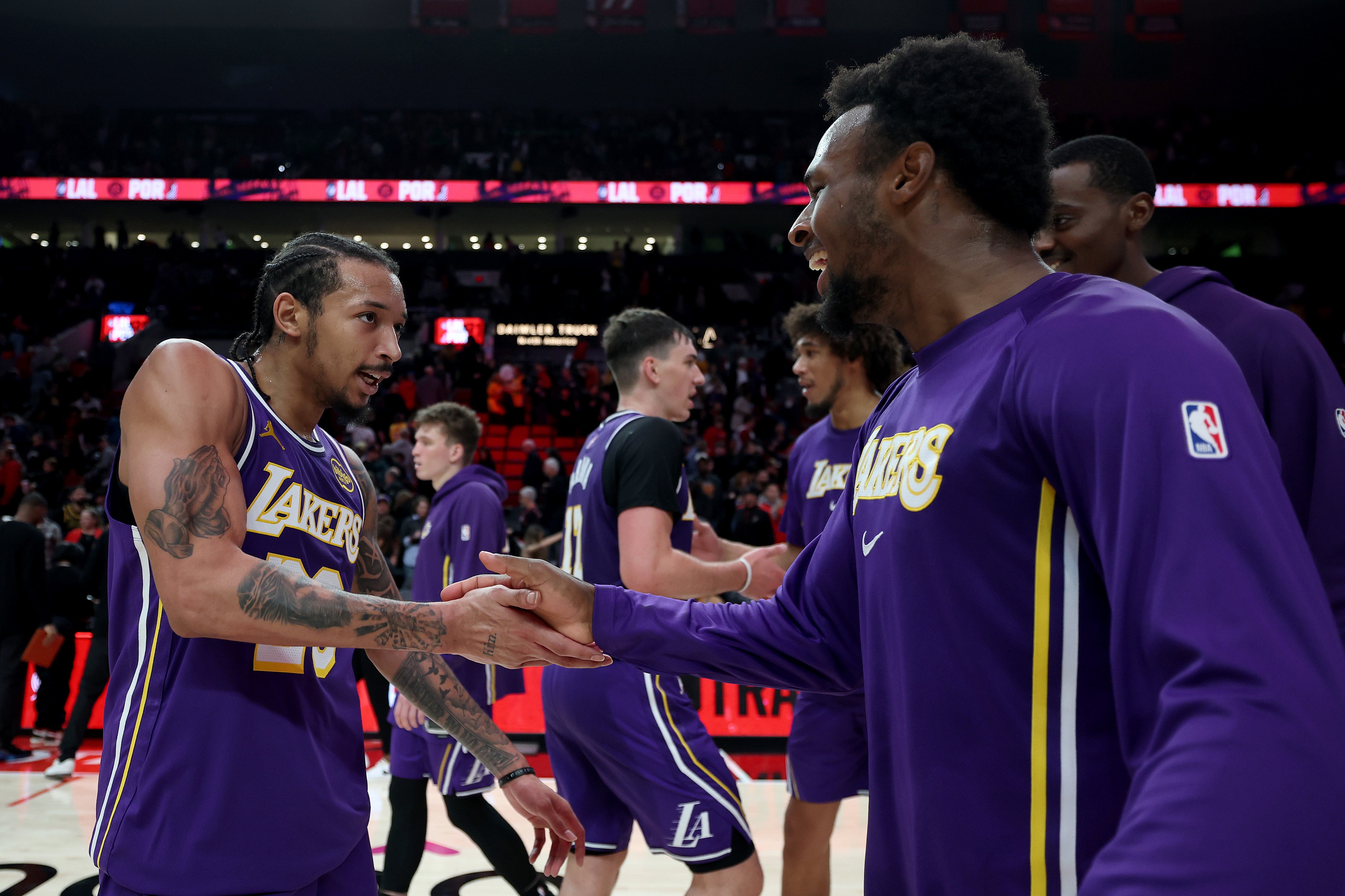 <p>The Lakers won despite being short-handed on Monday night</p>