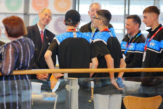 The Duke of Edinburgh during a visit to the Senedd in Cardiff to meet with DofE Cymru youth ambassadors (Ben Birchall/PA)