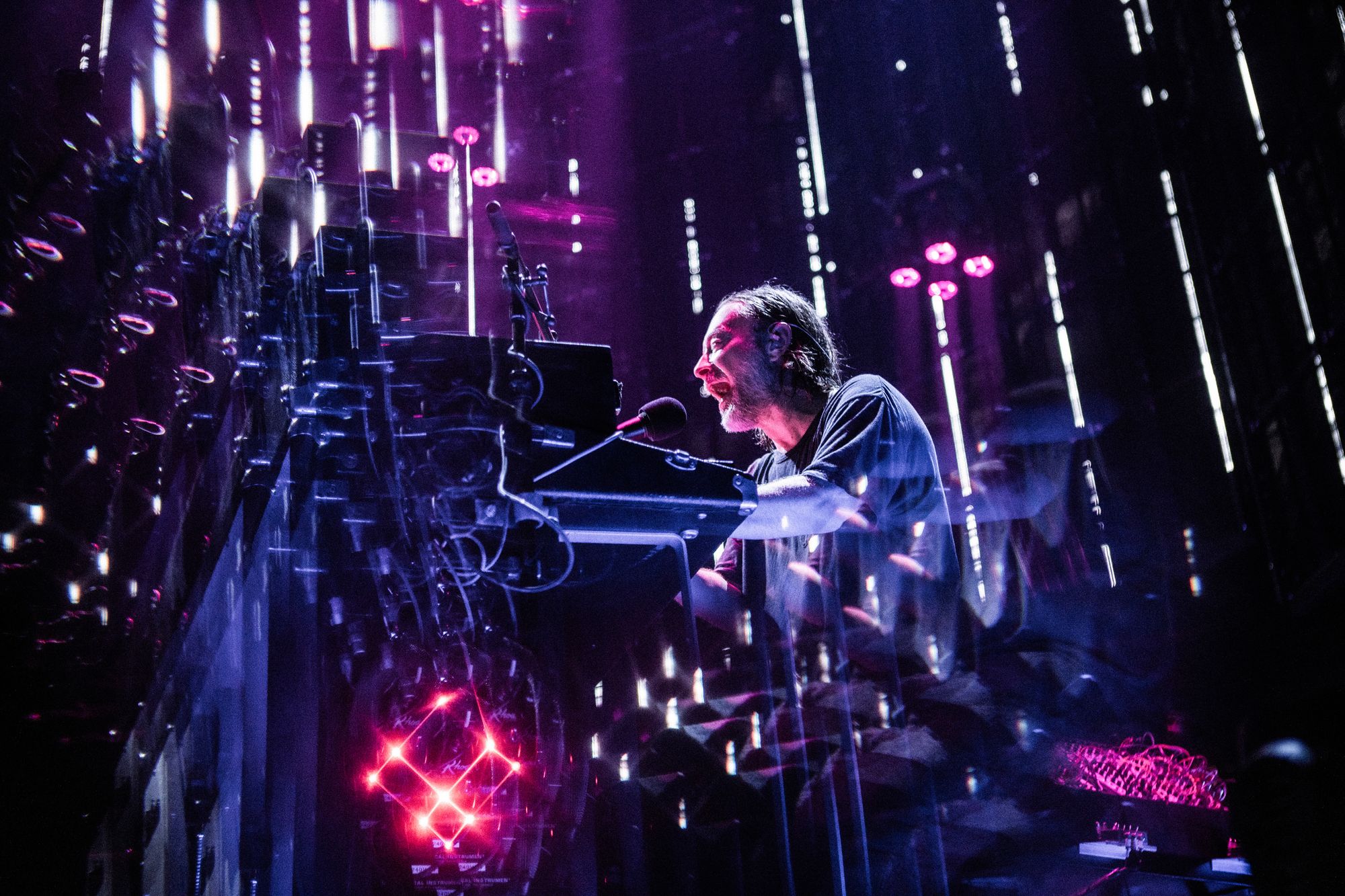 <p>Thom Yorke performs during the first night of Radiohead’s 2025 tour in Madrid, Spain, Tuesday 4 November</p>