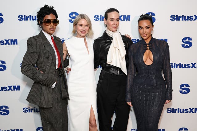 <p>NEW YORK, NEW YORK - OCTOBER 27: (L-R) Teyana Taylor, Naomi Watts, Sarah Paulson and Kim Kardashian attend SiriusXM's Town Hall with the cast of "All's Fair" hosted by Andy Cohen at SiriusXM Studios on October 27, 2025 in New York City.  (Photo by Jamie McCarthy/Getty Images for SiriusXM)</p>