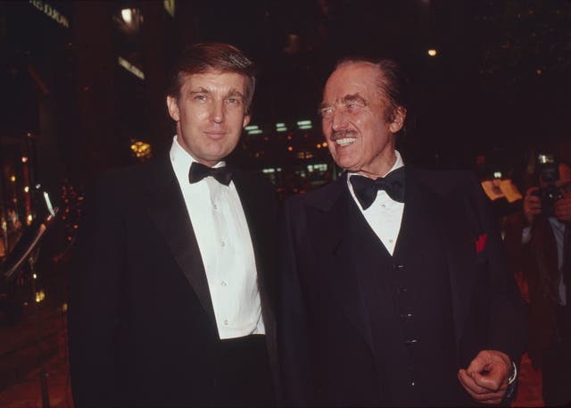 <p>Donald Trump with his father, Fred Trump Snr, in New York, 1987</p>