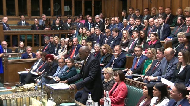 <p>Mr Lammy stood in for Sir Keir Starmer at PMQs </p>