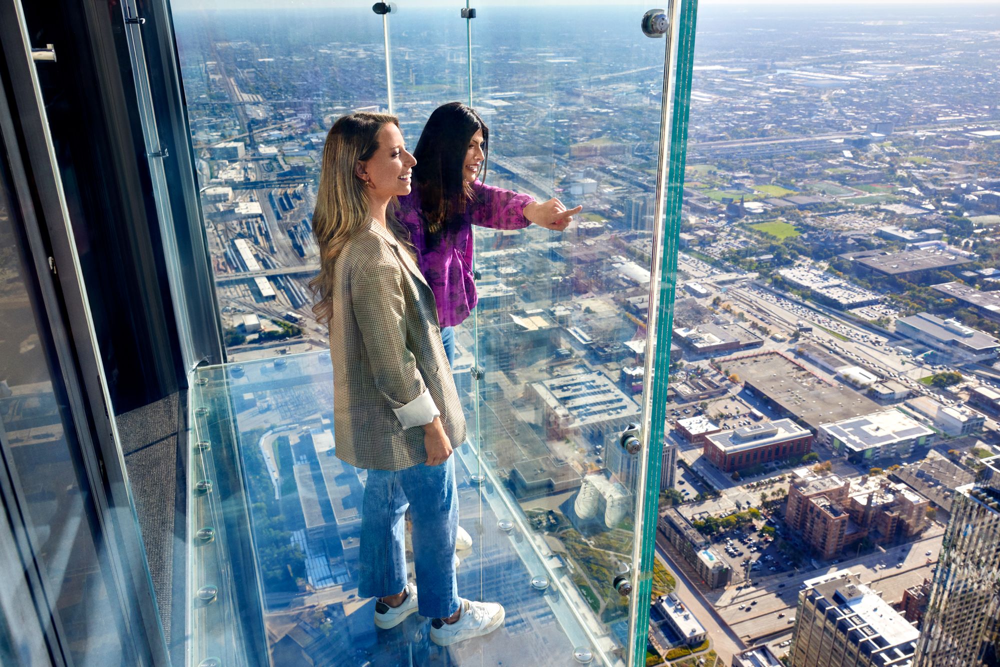 The Skydeck on the 103rd floor of Chicago’s tallest building — the 1,451ft Willis Tower