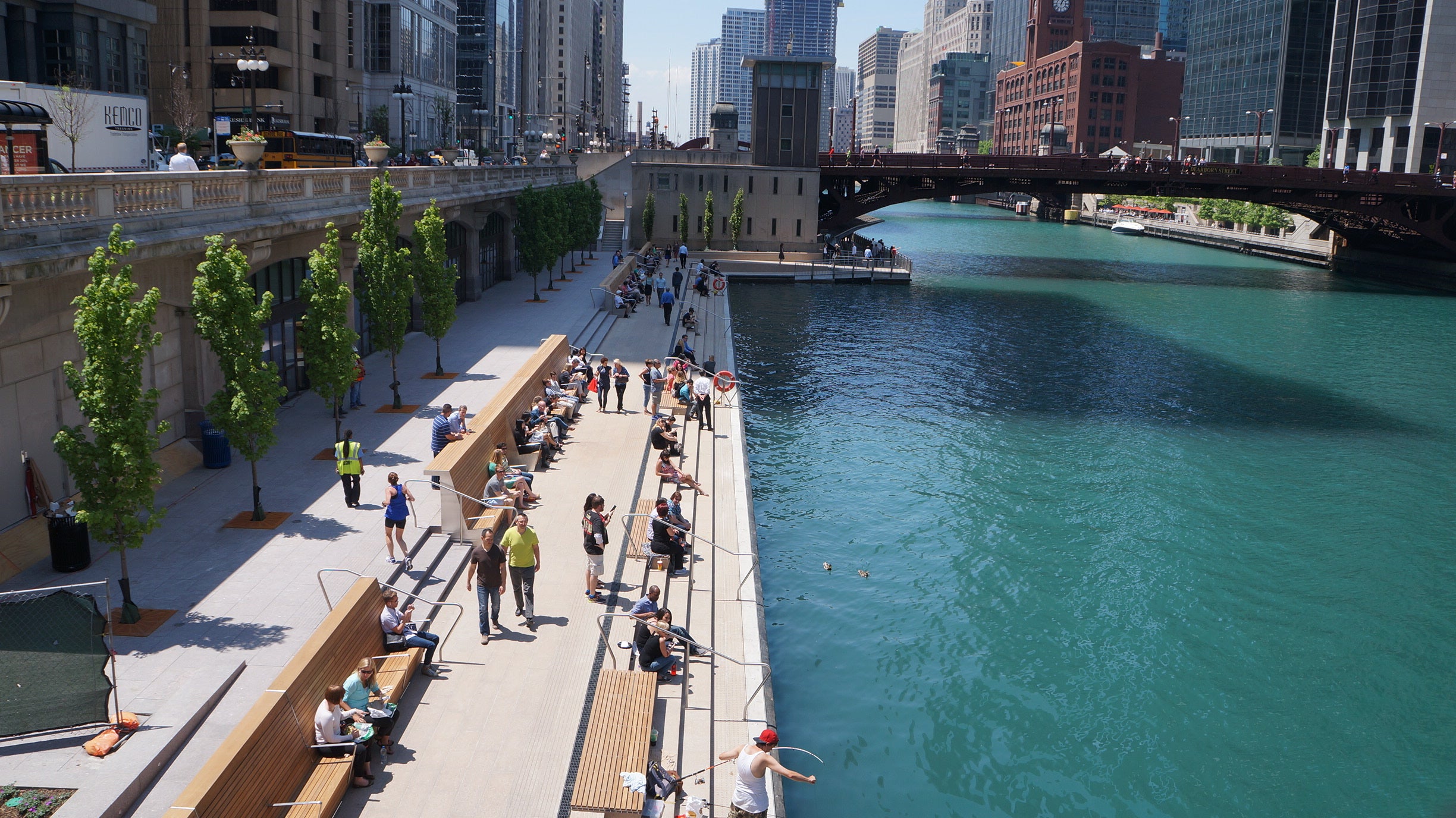 Chicago is less hurried than New York City, and noticeably less crowded