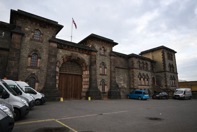 <p>Outside HMP Wandsworth in south-west London</p>