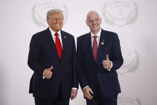<p>Donald Trump was full of praise for Gianni Infantino</p>