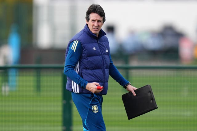 Aston Villa boss Unai Emery did not take questions on the political issues surrounding the Europa League game (Jacob King/PA)