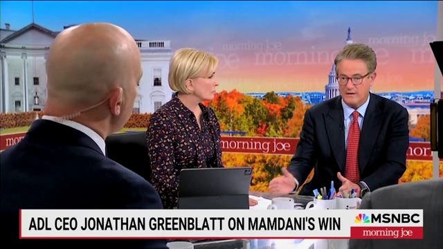 <p>Joe Scarborough pushes back against Jonathan Greenblatt's criticism of Zohran Mamdani, accusing him of "blurring and blending" lines.</p>