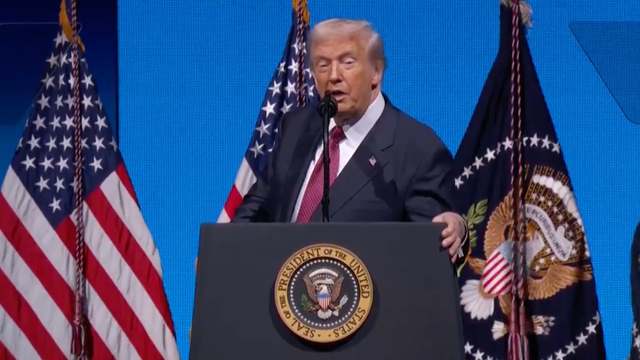 <p>Donald Trump addresses crowd in Miami</p>