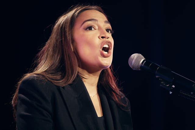 <p>New York Democratic Rep. Alexandria Ocasio-Cortez speaks during a rally in support of Zohran Mamdani at Forest Hills Stadium in Queens on October 26, 2025</p>