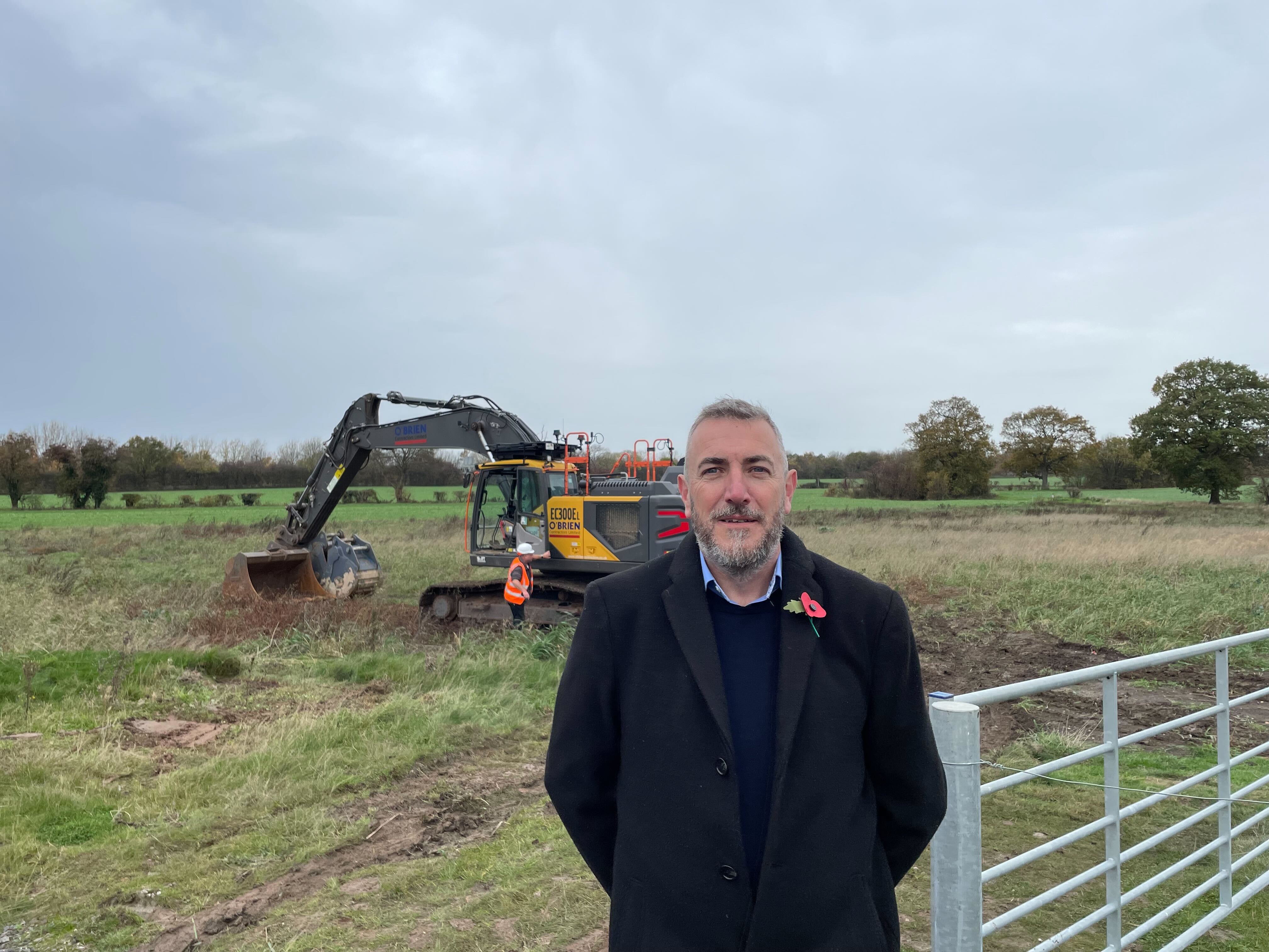 Richard Gamble received the idea from God for the monument while carrying a wooden cross on a 77-mile tour of Leicestershire 21 years ago