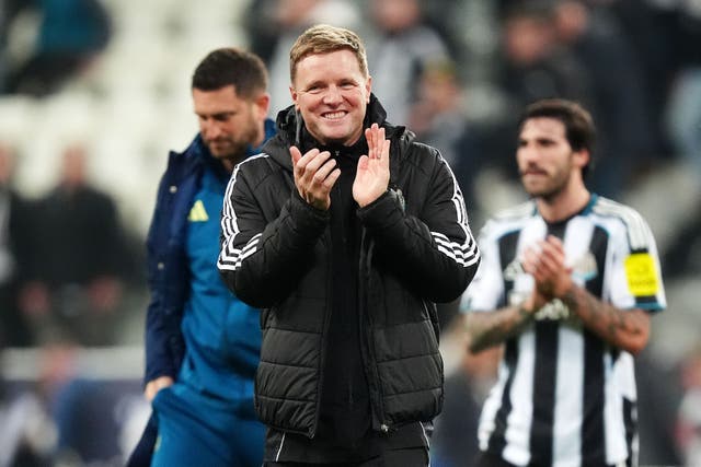 Newcastle boss Eddie Howe admits he could not have dreamt of Champions League progress when he took over at St James’ Park (David Davies/PA)