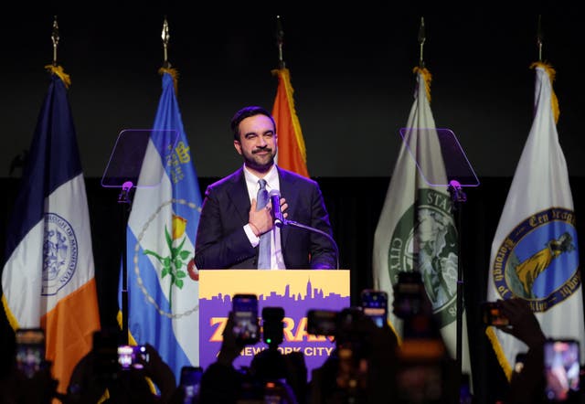 <p>Zohran Mamdani gives his victory speech</p>