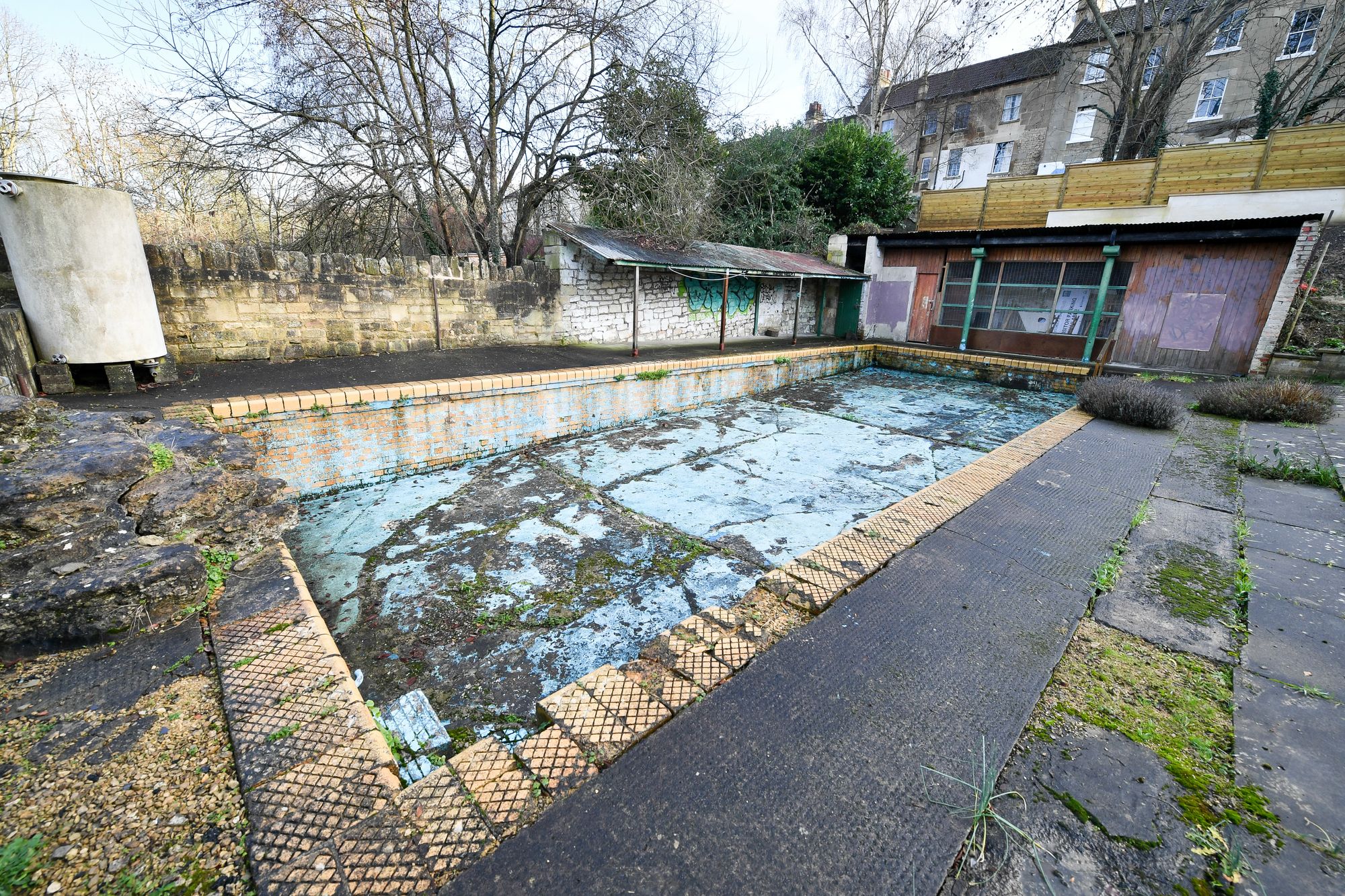 <p>An empty Victorian pool, which was added later to the original Cleveland Pools, ahead of its planned restoration after the Grade II-listed pools, a 200-year-old Georgian lido in the historic city of Bath, secured £4.7 million of National Lottery funding to enable the restoration to begin.</p>