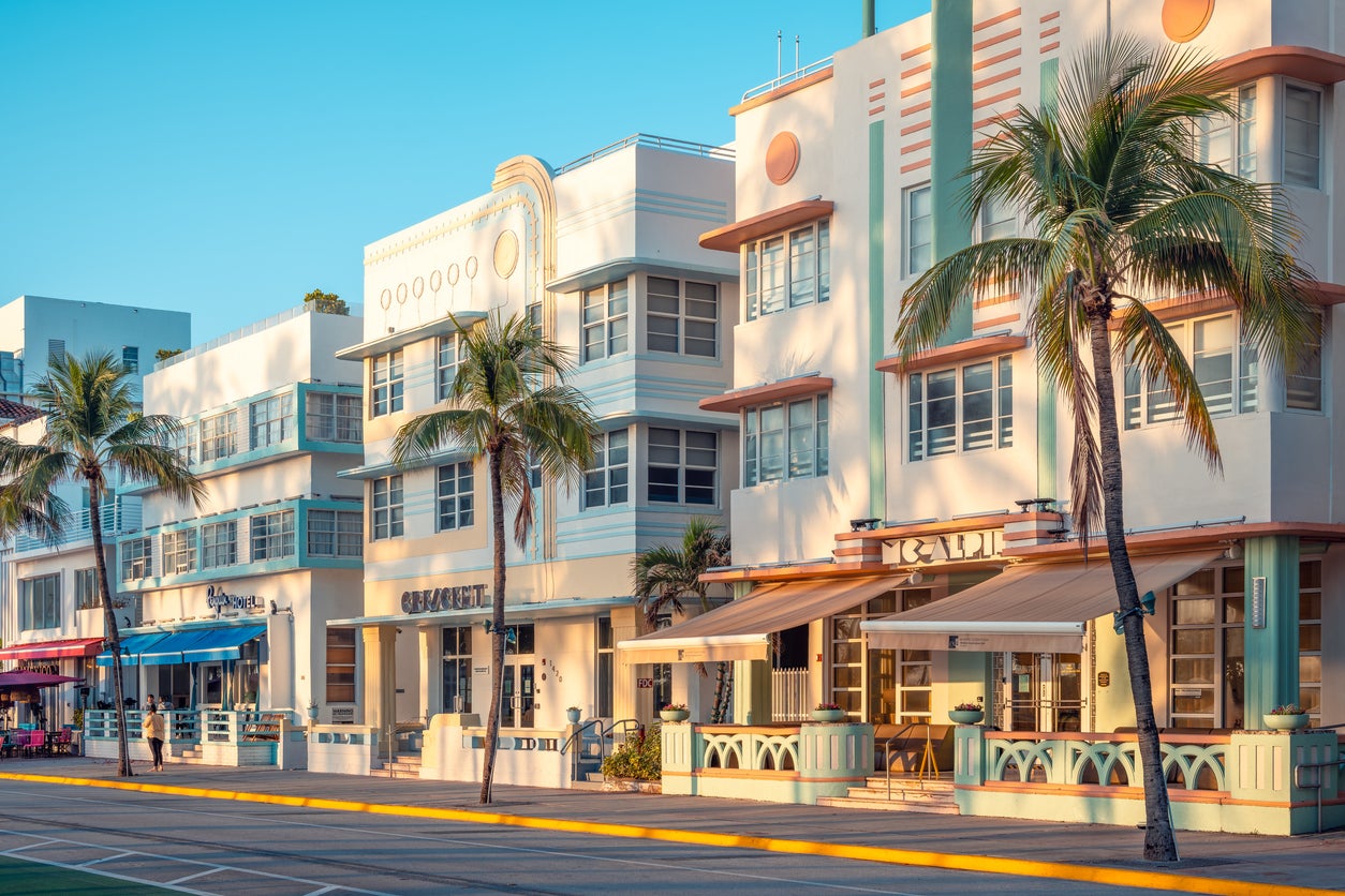 Ocean Drive in Miami Beach in the Art Deco Historic District with Candy