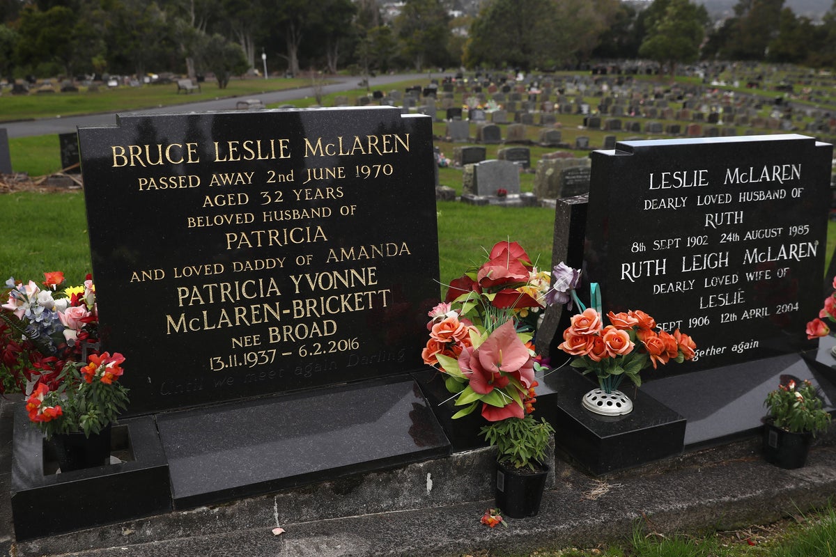 Grave of F1 legend Bruce McLaren vandalised with gold paint and toy cars