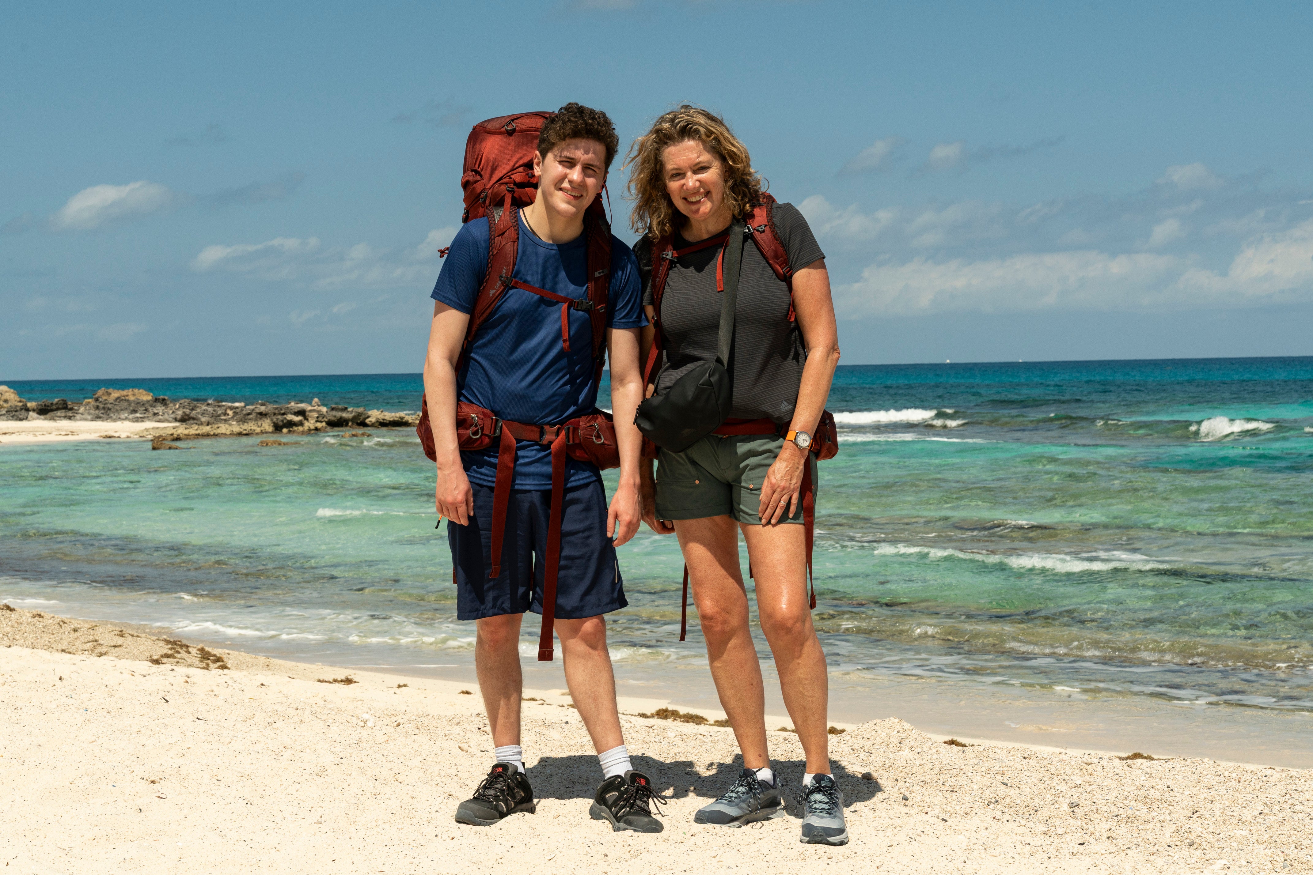 <p>Dylan and Jackie Llewellyn in Race Across The World</p>