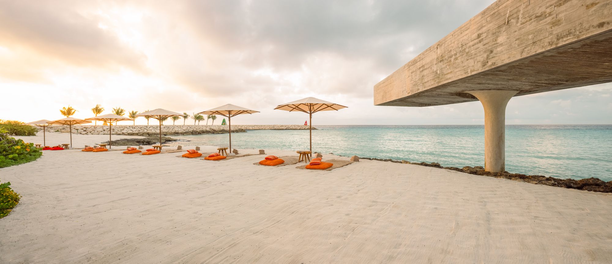 Guests can access a tranquil private beach