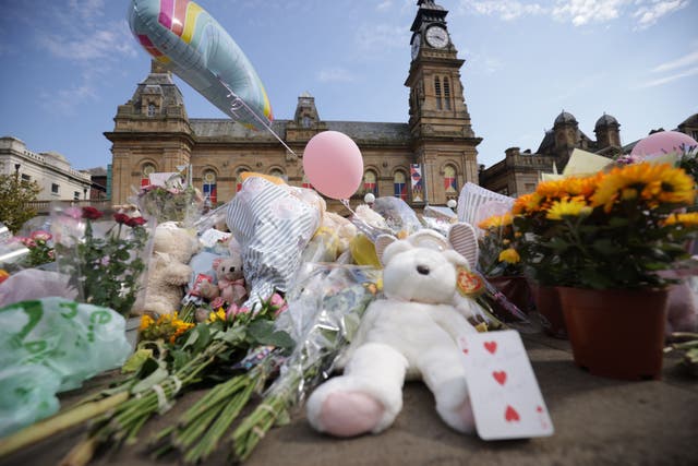Flowers and tributes outside the Atkinson Art Centre in Southport after the murders (James Speakman/PA)