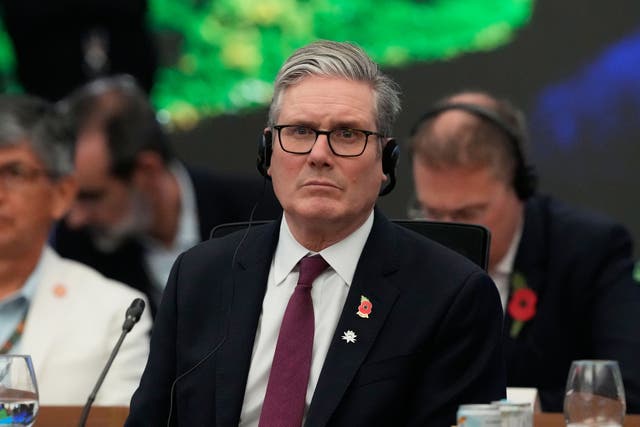 <p>British prime minister Keir Starmer attends a meeting at Cop30 in Belem last week</p>