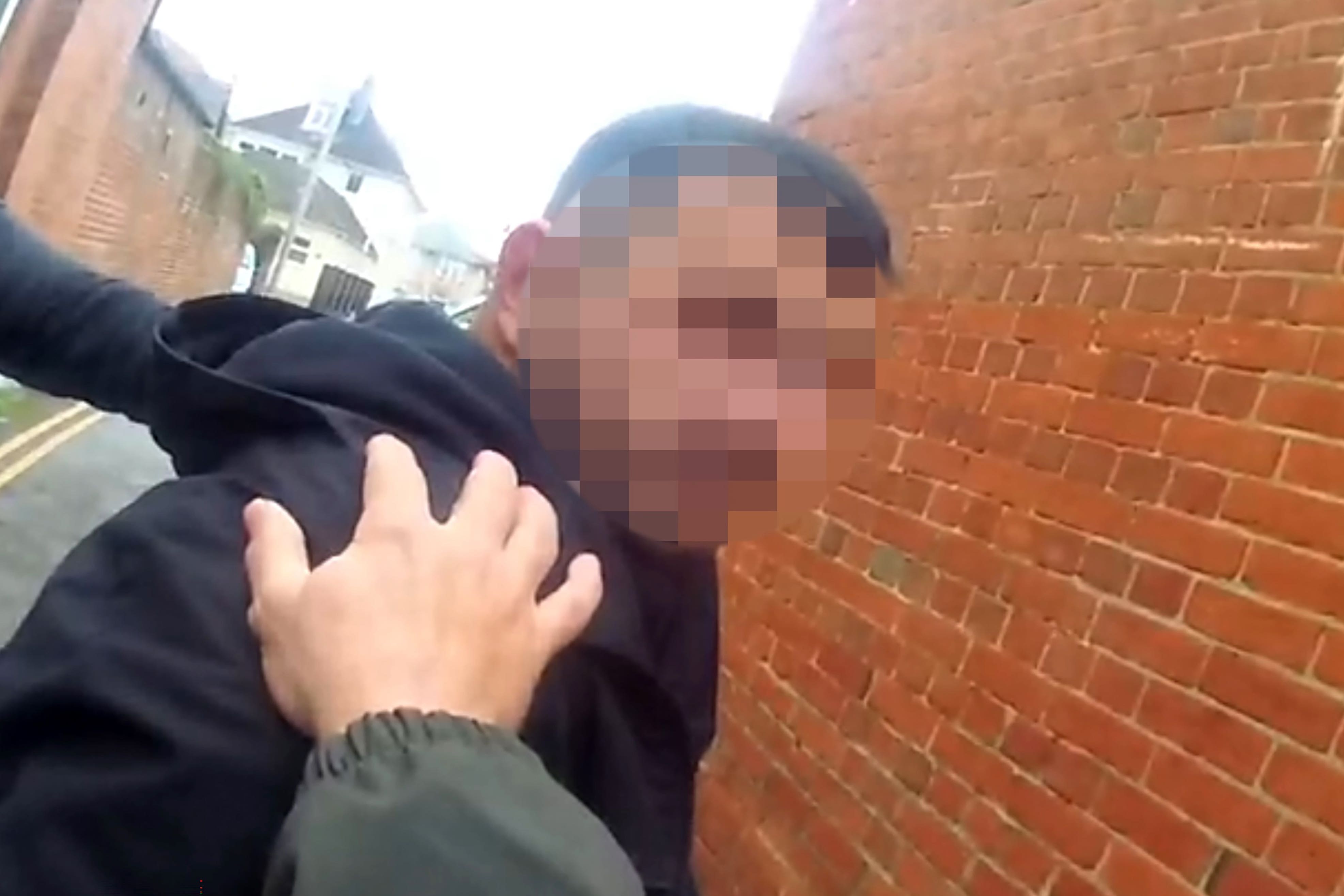 Bodyworn camera video grab of one of two men who have been arrested in Bournemouth on suspicion of people smuggling to the UK (SWROCU/PA)