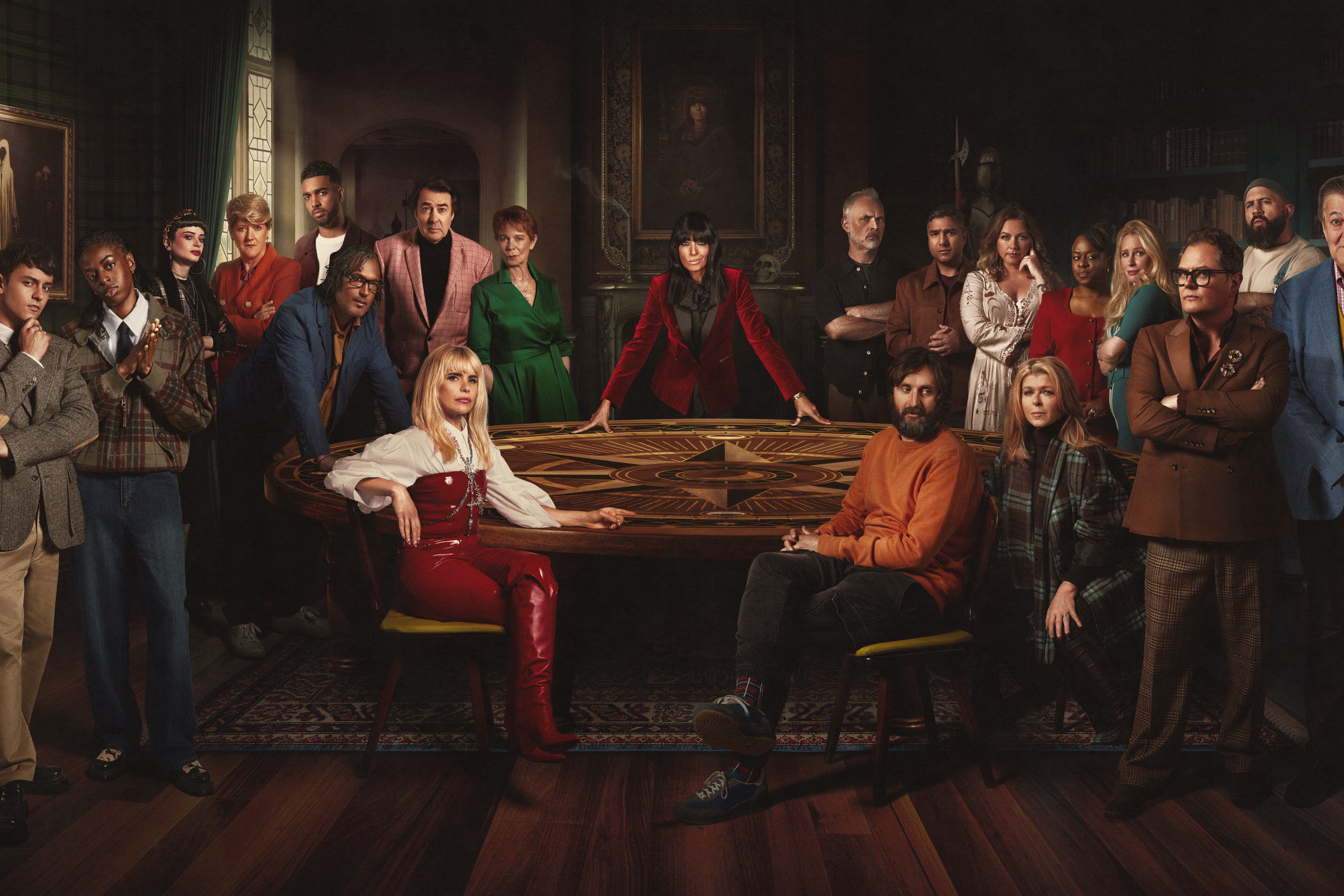 <p>The Celebrity Traitors season one cast and host Claudia Winkleman </p>