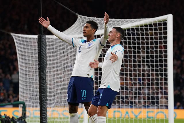 Jude Bellingham and Phil Foden have been recalled to the England squad by head coach Thomas Tuchel (Andrew Milligan/PA).