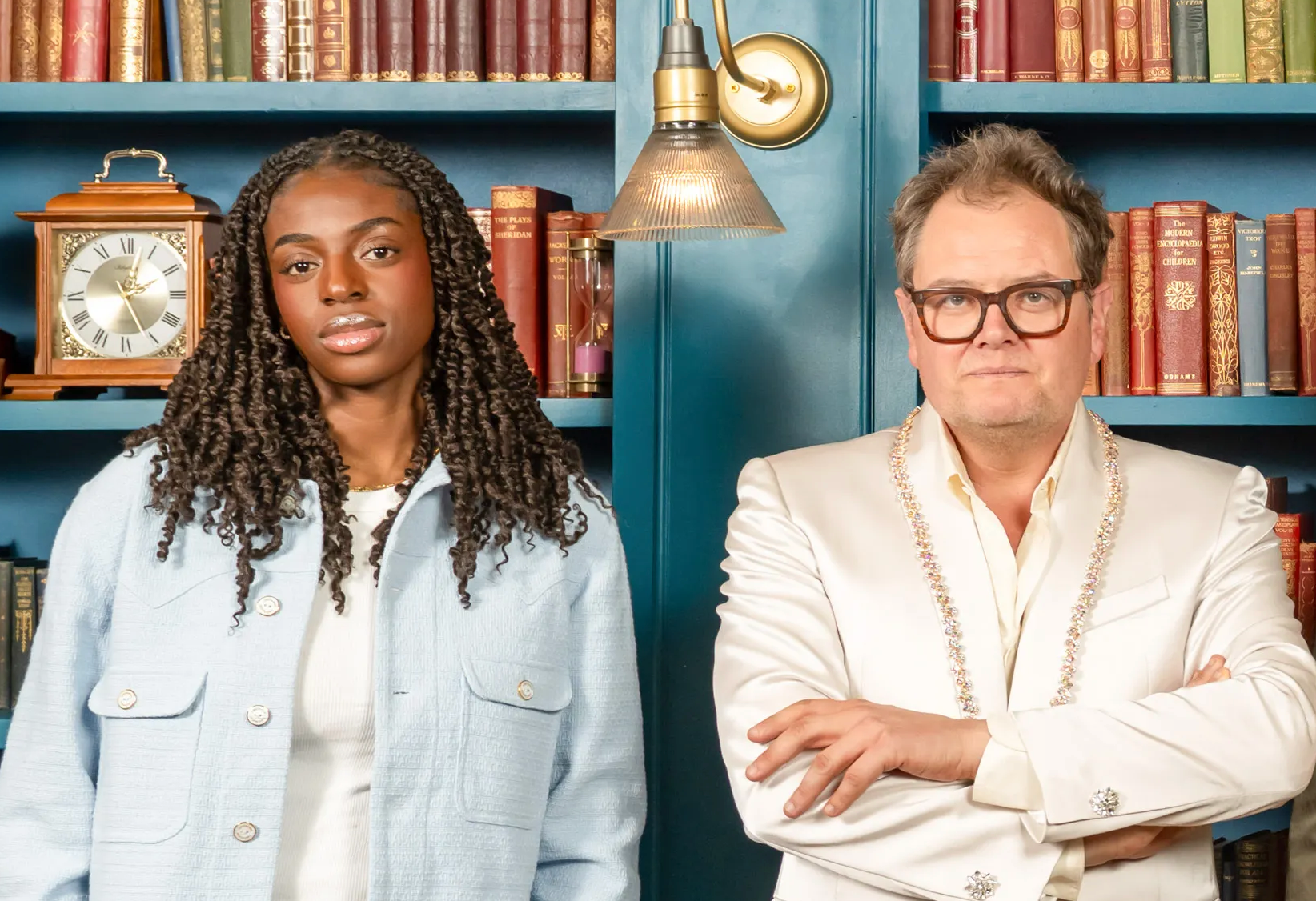 <p>Cat Burns and Alan Carr, finalists in Celebrity Traitors</p>