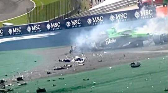 F1 Brazil GP live: Bortoleto taken to medical centre after big crash as Norris wins sprint
