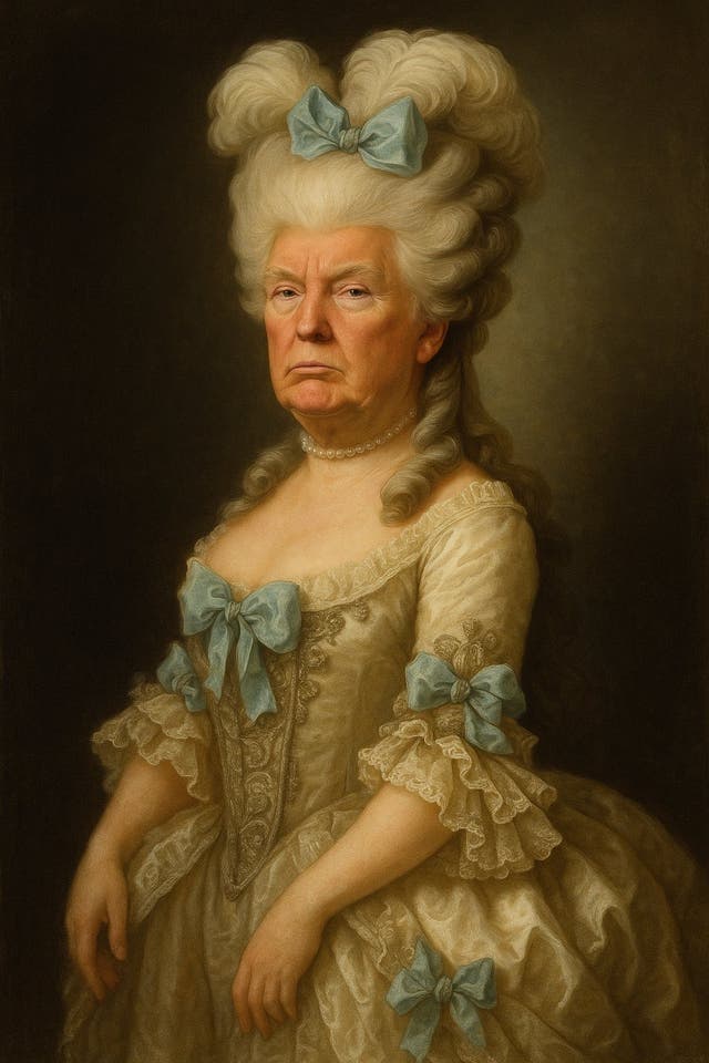 <p>California Governor Gavin Newsom once again posted this AI-generated image of President Donald Trump as Marie Antoinette on Friday, criticizing his 13th trip to Mar-a-Lago.</p>