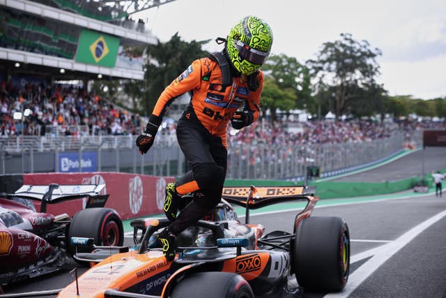 Lando Norris had a dream Saturday in Sao Paolo (Ettore Chiereguini/AP)