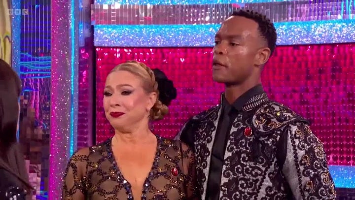 <p>Strictly’s Alex Kingston cries during live show after ‘hardest’ week.</p>