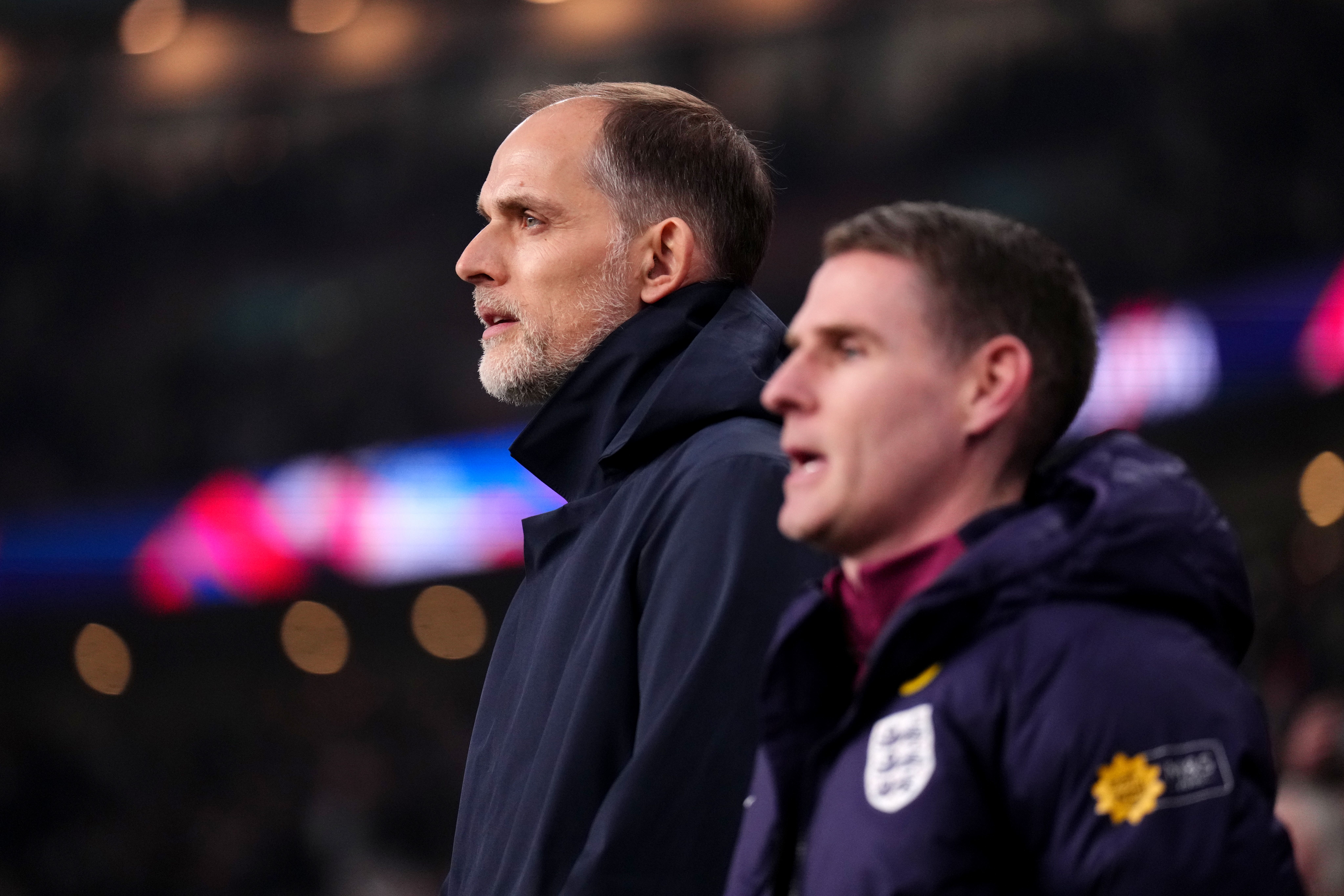 Anthony Barry, right, is England boss Thomas Tuchel’s right-hand man (PA)