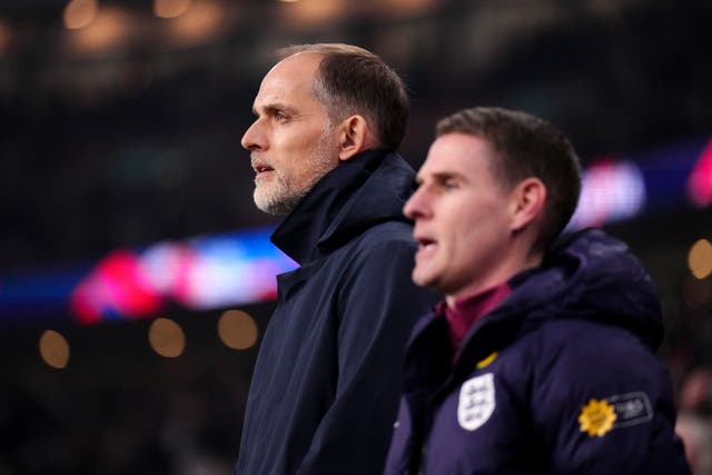 Anthony Barry, right, is England boss Thomas Tuchel’s right-hand man (PA)