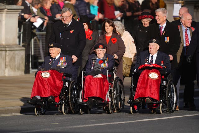 Thousands have joined the service in central London to pay tribute to the nation’s war dead (James Manning/PA)