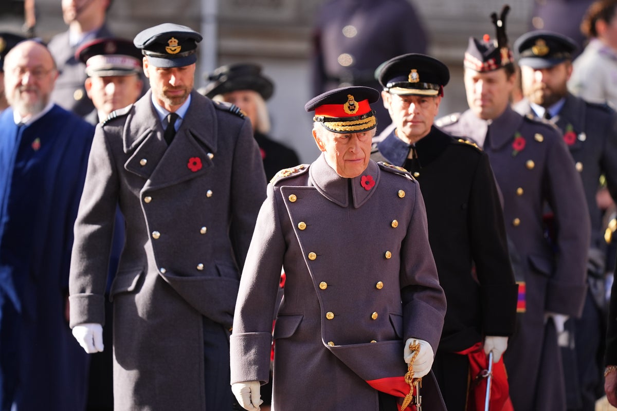 King Charles leads Remembrance Sunday service at Cenotaph