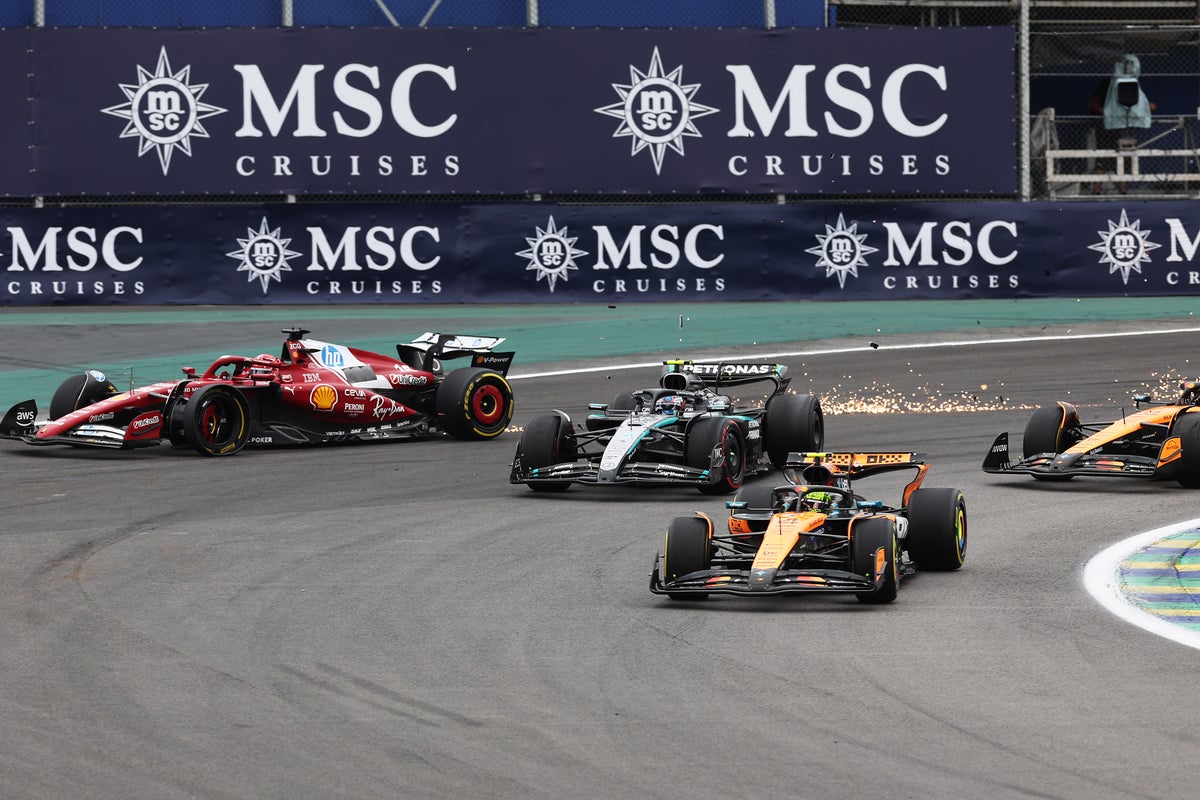 F1 Brazil GP live: Norris extends title lead with victory as Verstappen claims podium