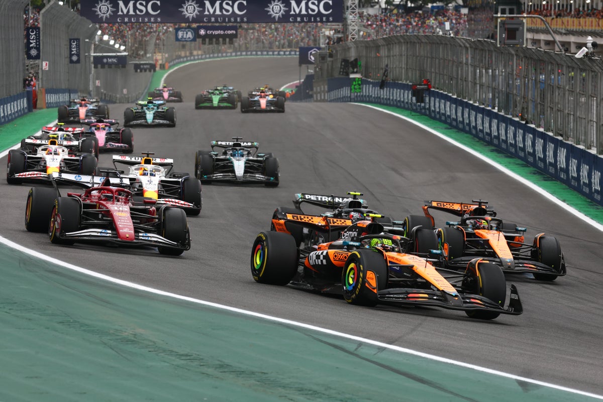 F1 Brazil GP live: Piastri crashes into Antonelli as Norris leads dramatic race