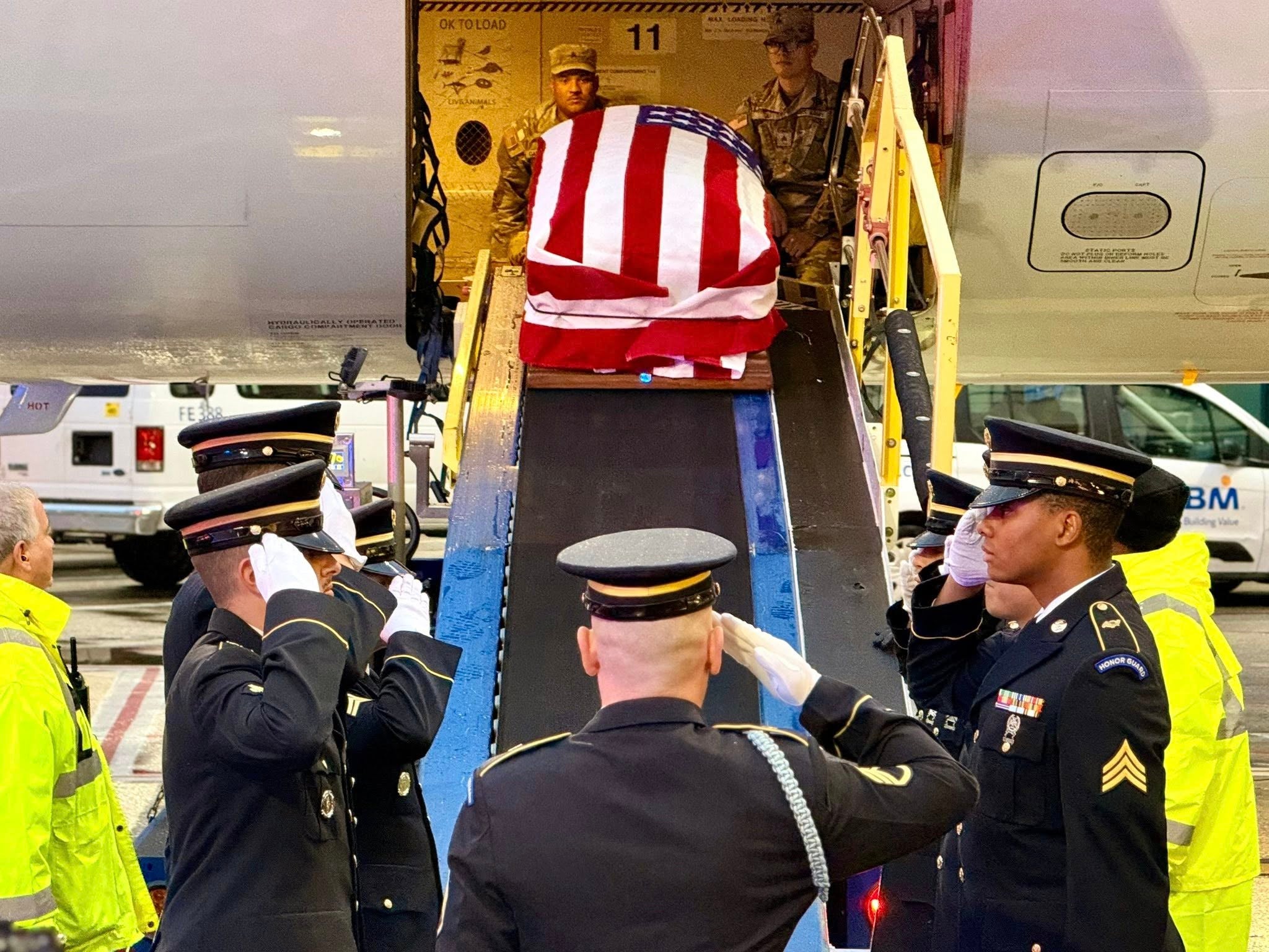 <p>A soldier killed in World War II was flown back to Massachusetts this weekend after his remains were positively identified over 80 years later</p>