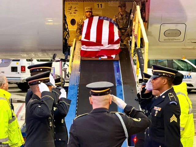 <p>A soldier killed in World War II was flown back to Massachusetts this weekend after his remains were positively identified over 80 years later</p>