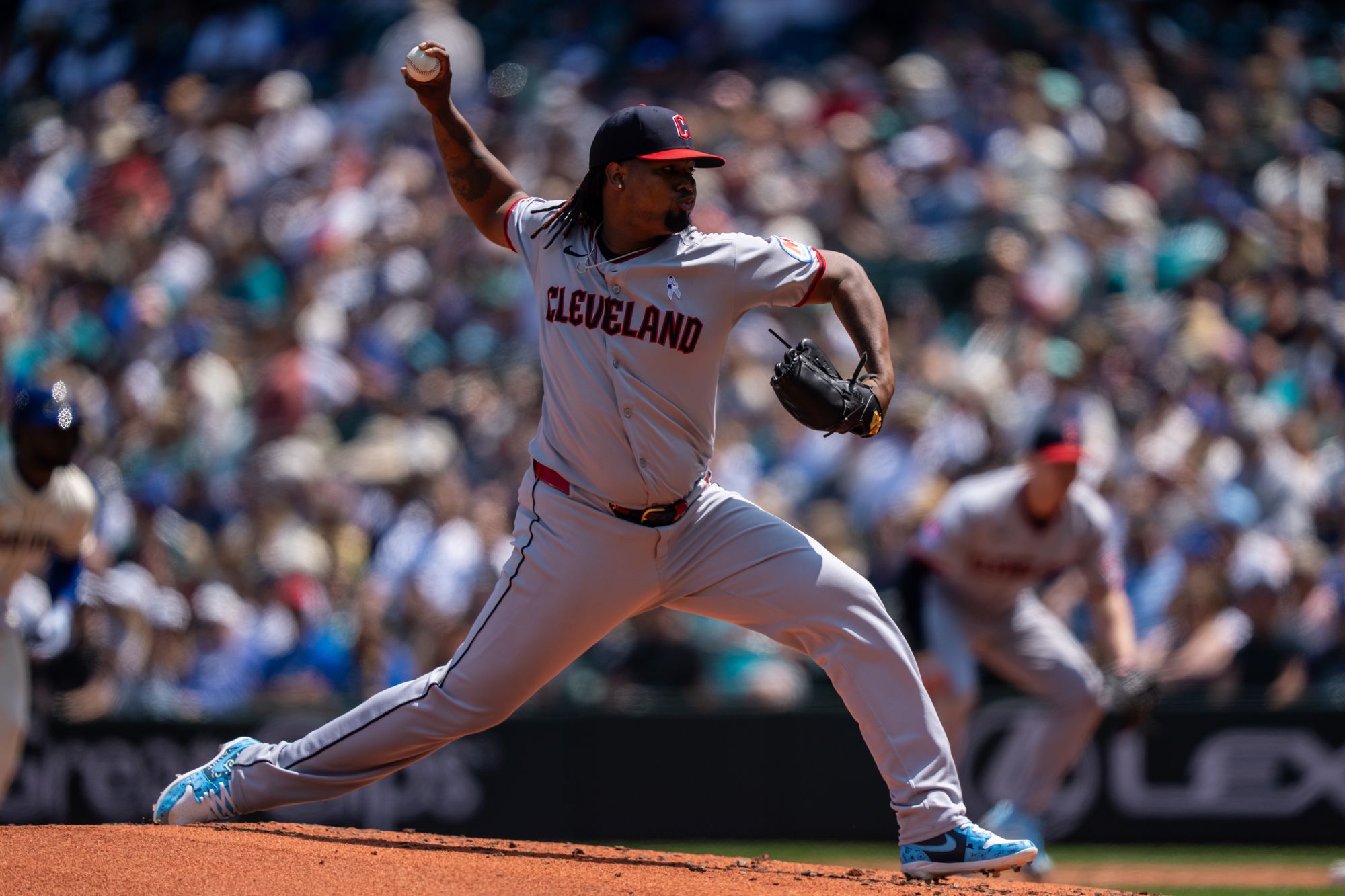 Ortiz of the Cleveland Guardians delivers a pitch during the second inning of a game against the Seattle Mariners at T-Mobile Park on June 15, 2025, in Seattle. He was also indicted in the pitching scheme on Sunday.