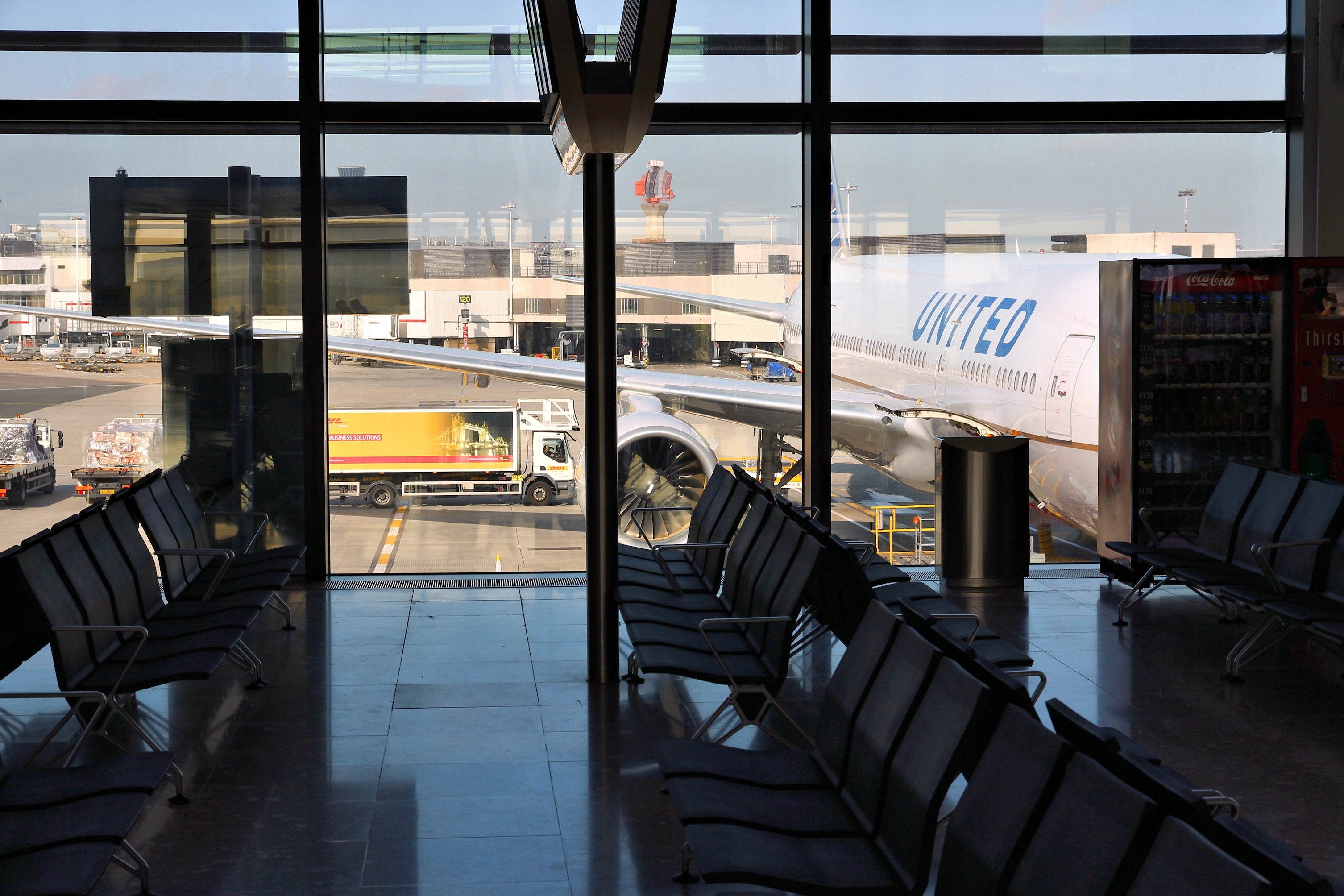 <p>The United attendant was taken to hospital after the Boeing 777 touched down at Heathrow airport</p>