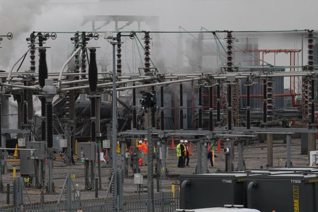 A view of the North Hyde electrical substation after the fire that hit Heathrow services (PA)
