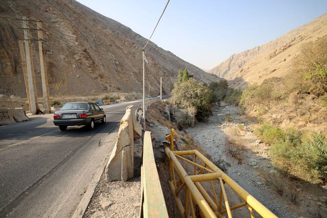 <p>The dried-up Kan River, west of Tehran, as Iran faces severe water shortages</p>