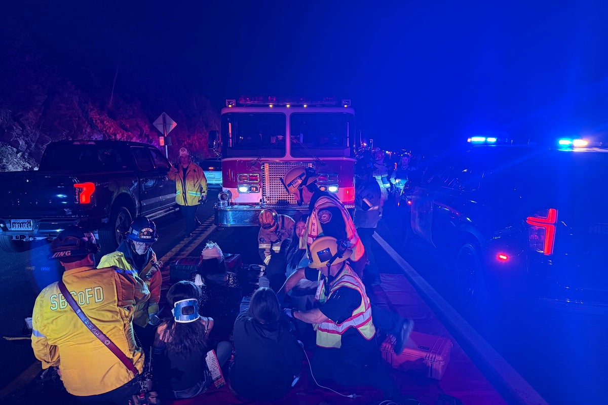 At least 20 rushed to the hospital after church bus suffers rollover crash in San Bernardino mountains
