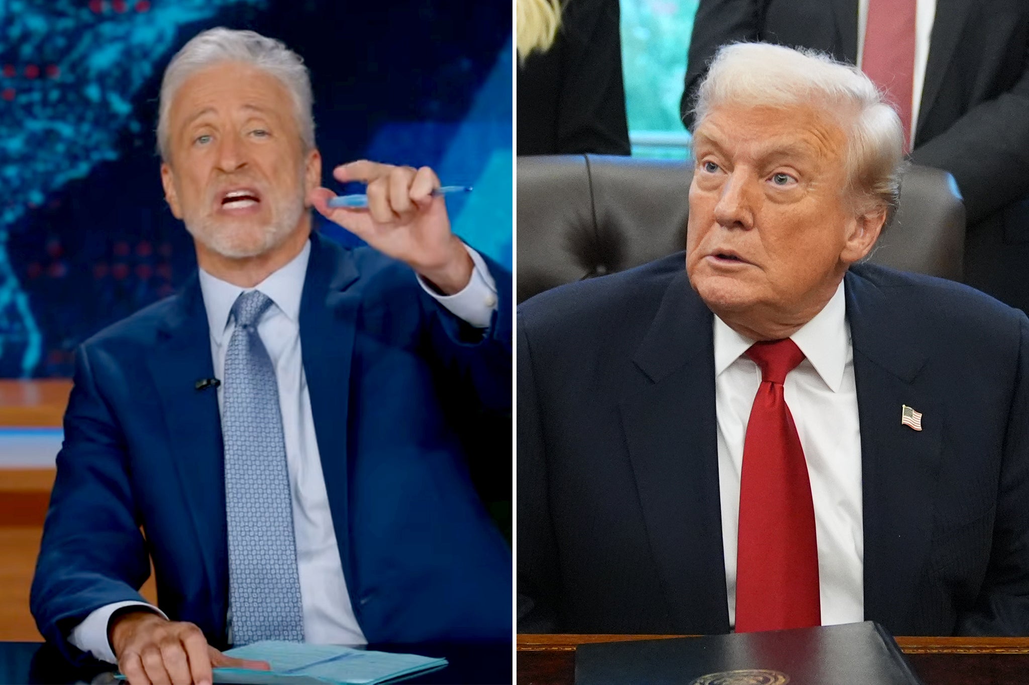 Trump’s most recent executive order earned him plaudits from Jon Stewart, a longtime nemesis