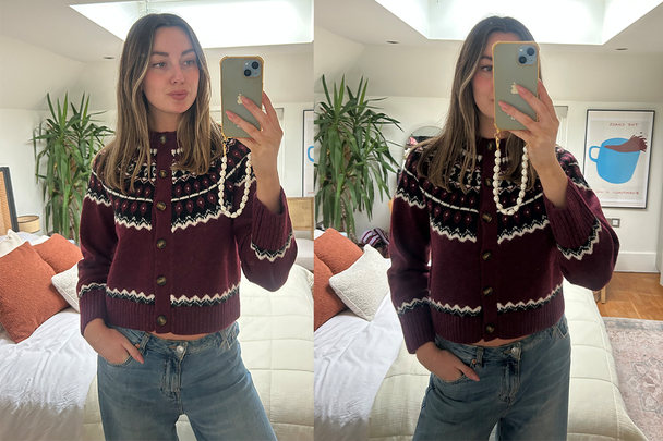 Best Christmas jumper IndyBest review Nobody’s Child burgundy fair isle jumper