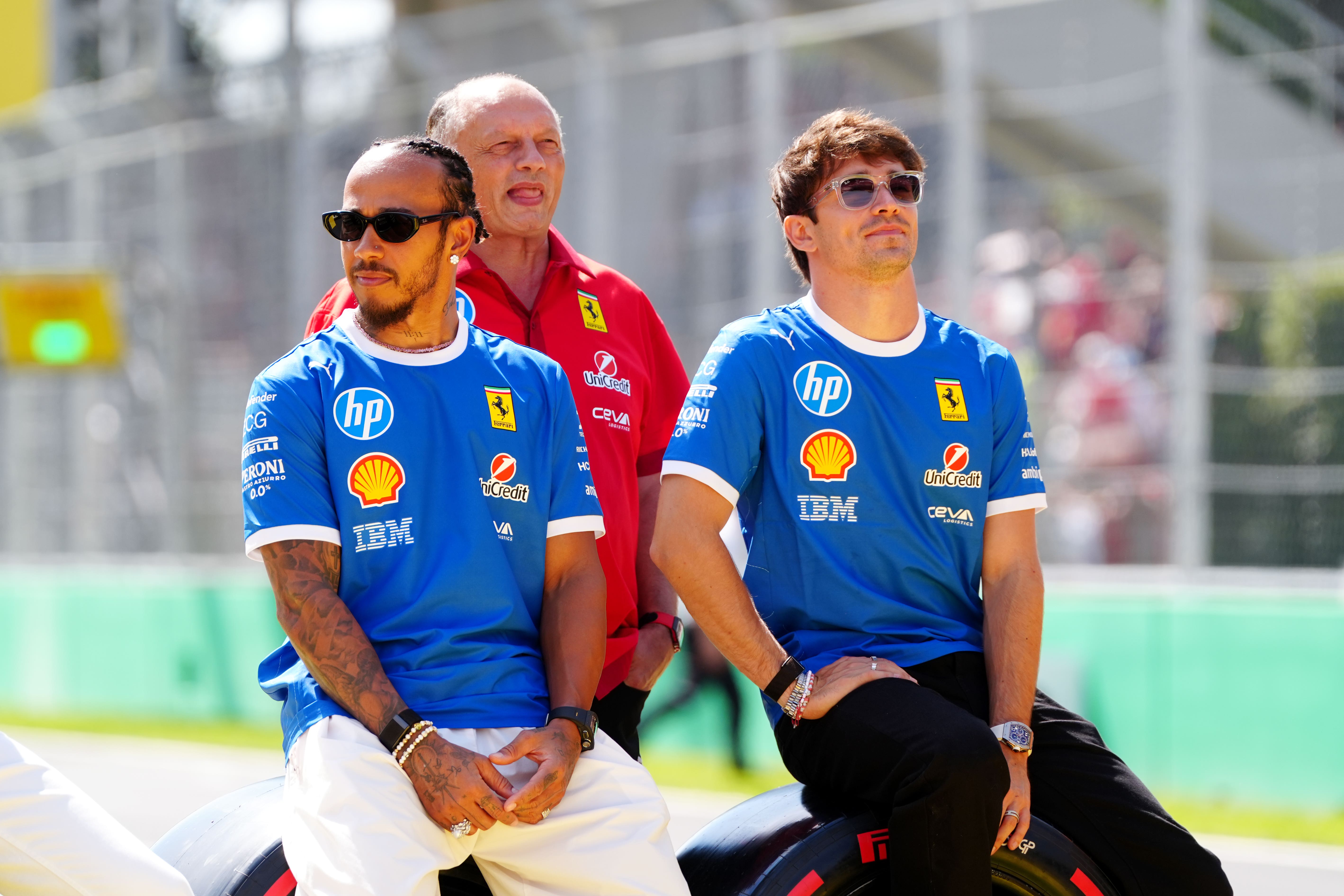 <p>Lewis Hamilton and Charles Leclerc were criticised by Ferrari chairman John Elkann after the Brazil Grand Prix (David Davies/PA)</p>